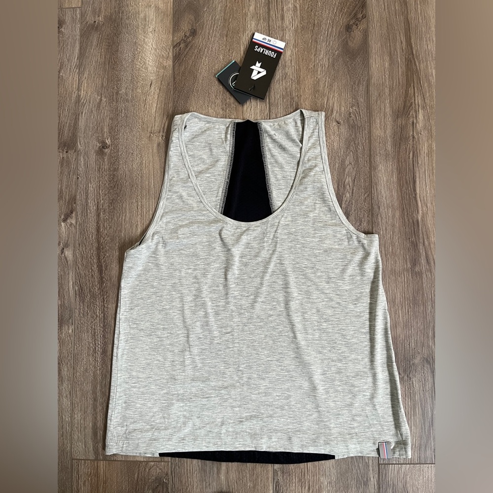 NWT FourLaps Surge Gray/Black Tank Top